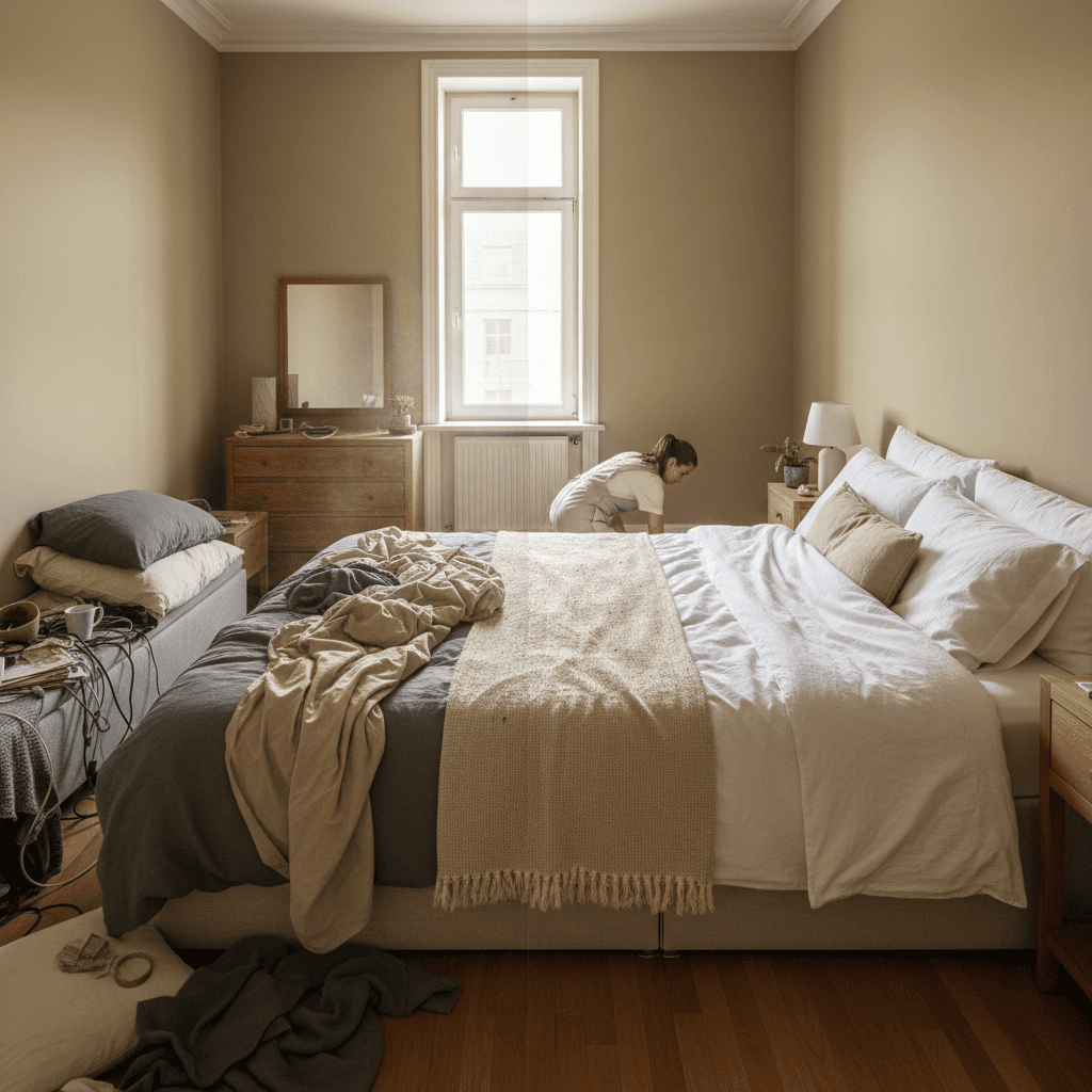 Bedroom complete cleaning transformation