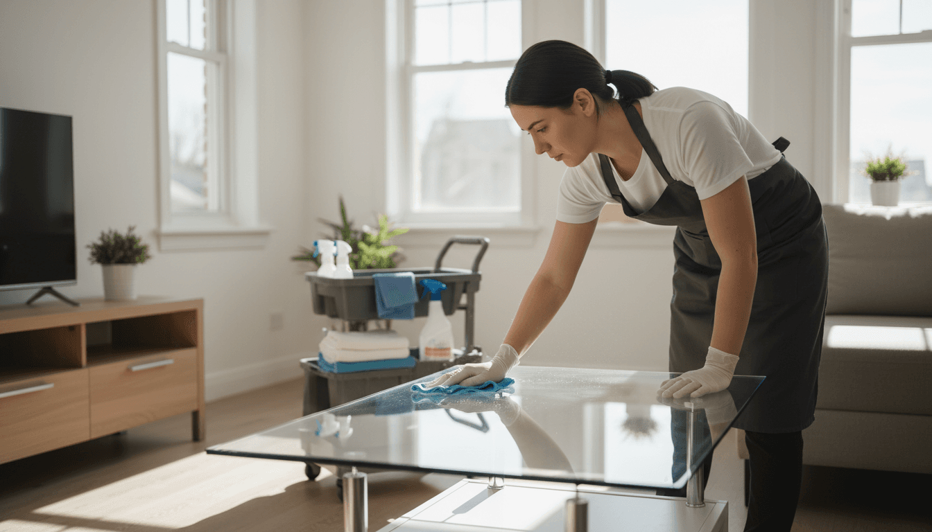 Juab Cleaning professional carefully cleaning a residential home with professional equipment and attention to detail