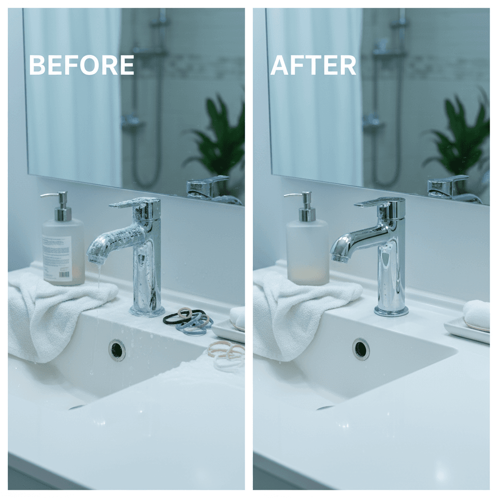 Bathroom vanity detailed cleaning